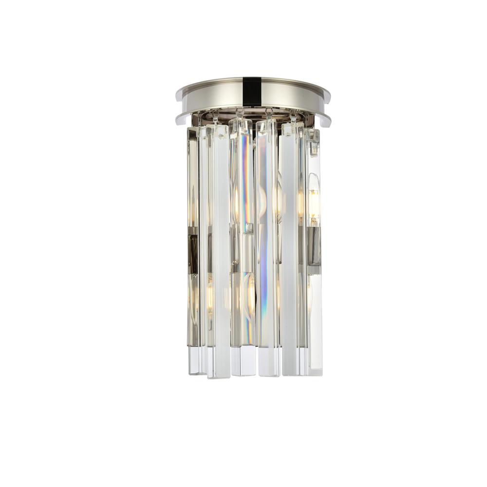 Sydney 2 Light Polished Nickel Wall Sconce Clear Royal Cut Crystal. Picture 1