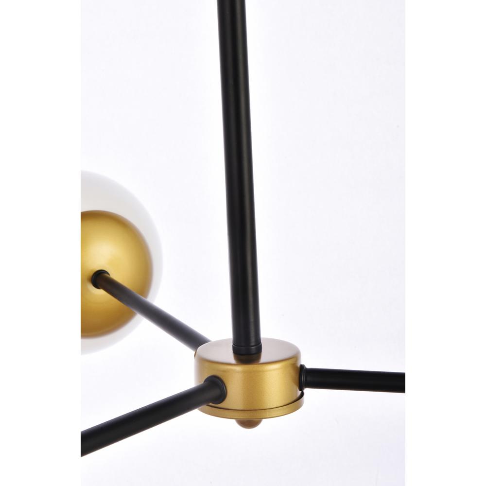 Briggs 32 Inch Pendant In Black And Brass With White Shade. Picture 5