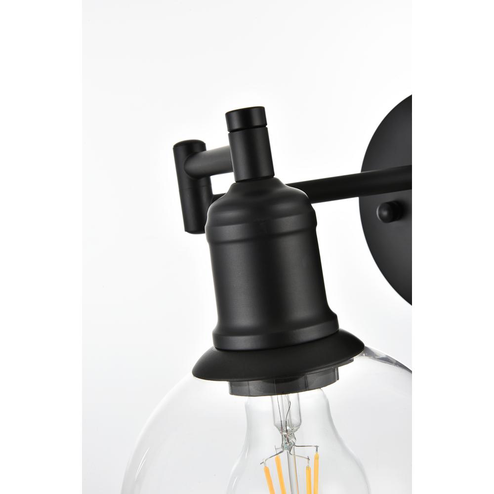 Davian 1 Light Black And Clear Swing Arm Wall Sconce. Picture 5