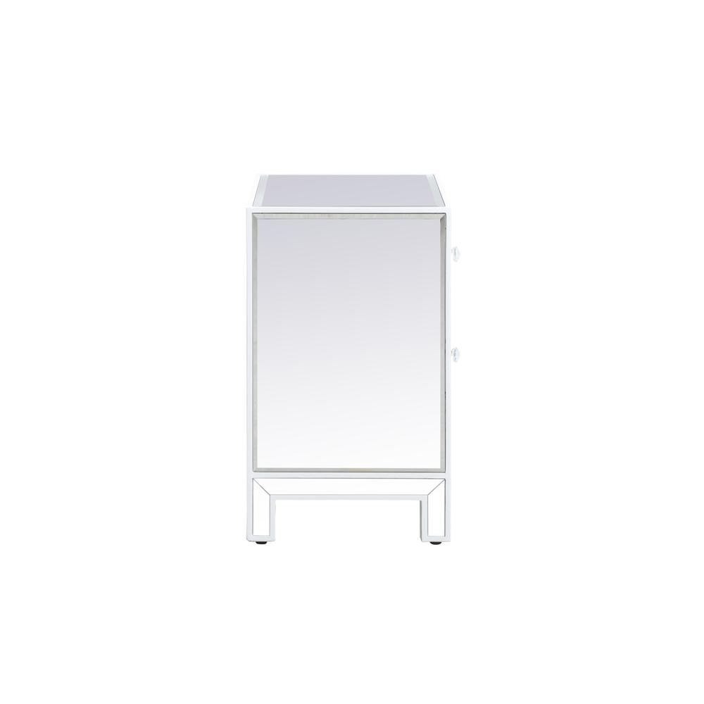 21 Inch Mirrored End Table In White. Picture 9
