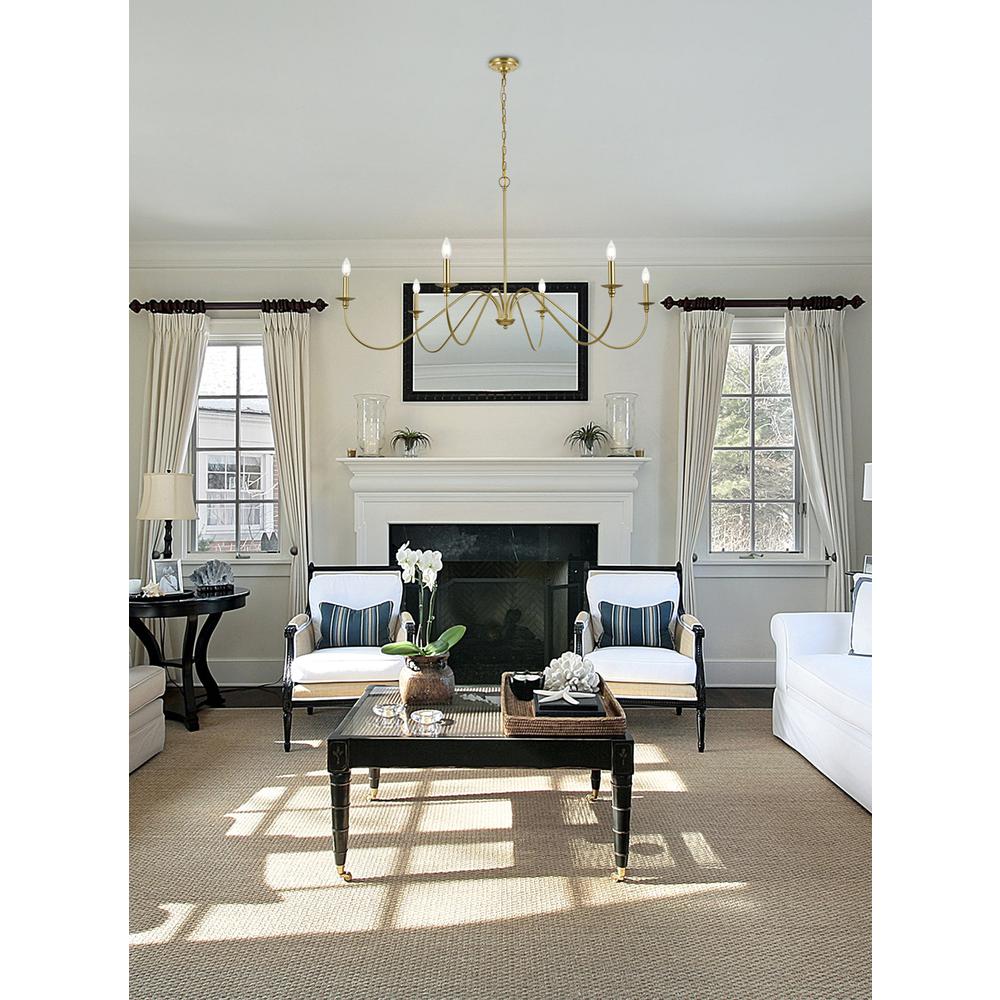 Rohan 54 Inch Chandelier In Brass. Picture 8