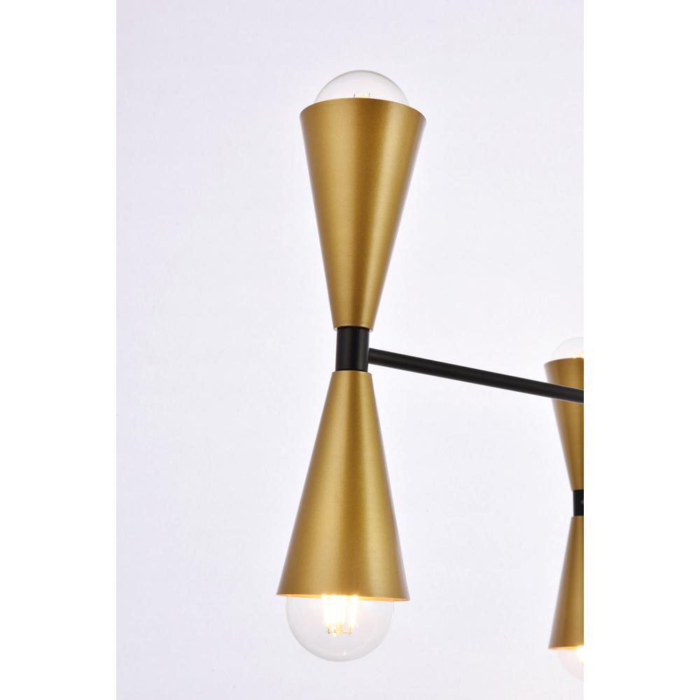 Cade 34 Inch Pendant In Black And Brass. Picture 4