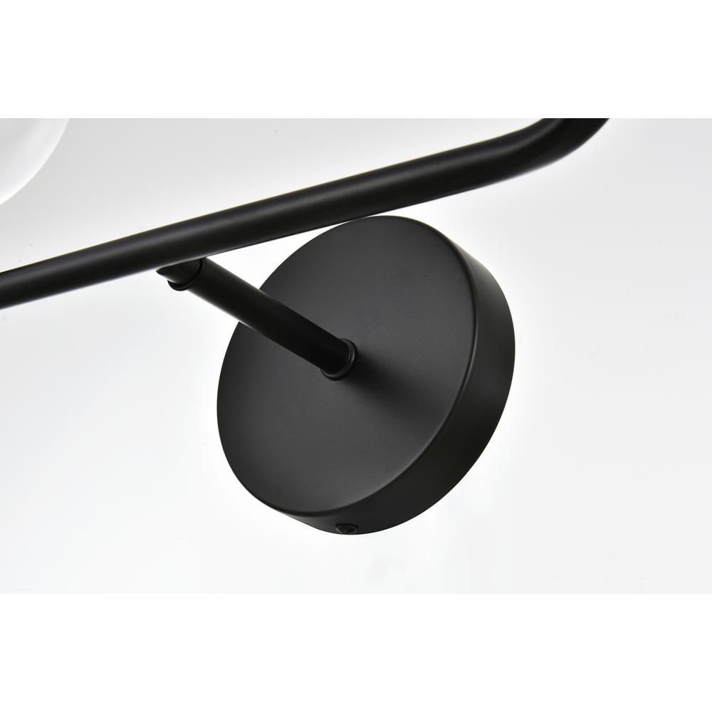 Genesis 2 Light Black And Clear Bath Sconce. Picture 6