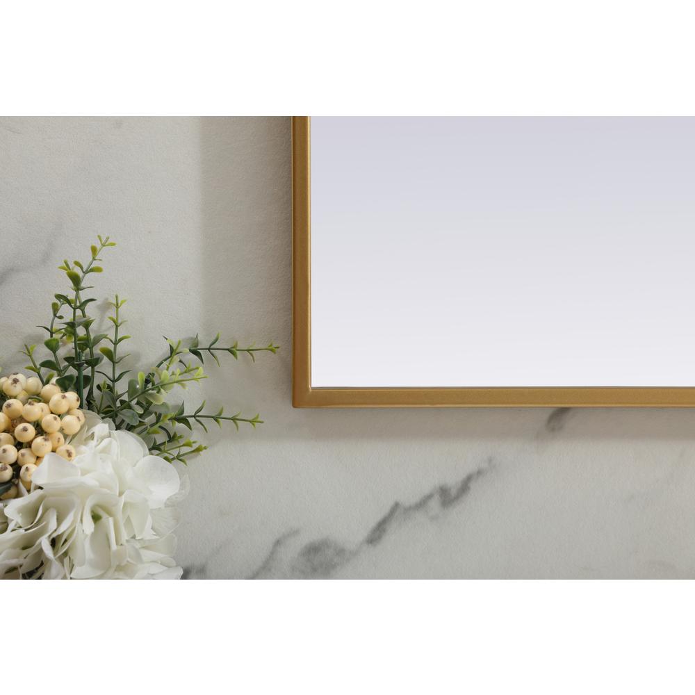 Metal Frame Arch Mirror 42X34 Inch In Brass. Picture 5