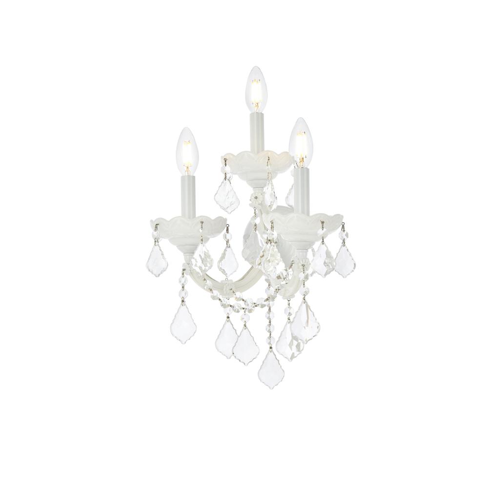 Maria Theresa 3 Light White Wall Sconce Clear Royal Cut Crystal. Picture 2