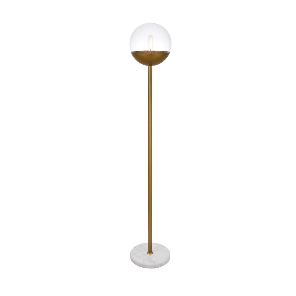 Eclipse 1 Light Brass Floor Lamp With Clear Glass. Picture 2