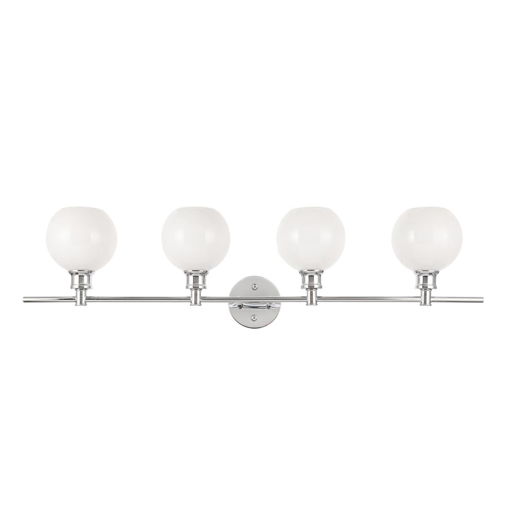 Collier 4 Light Chrome And Frosted White Glass Wall Sconce. Picture 2