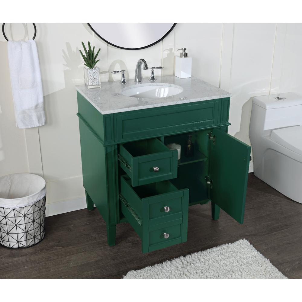 32 Inch Single Bathroom Vanity In Green. Picture 3