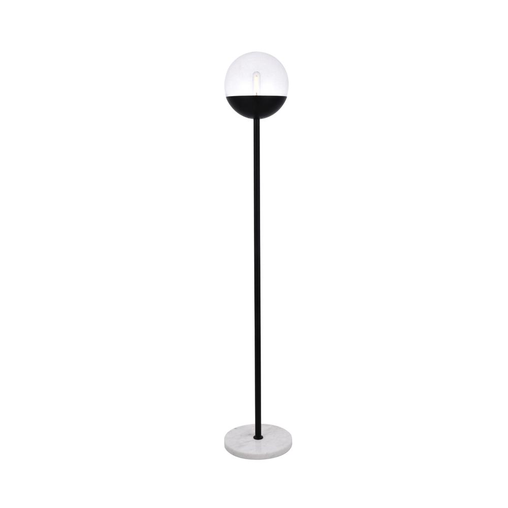 Eclipse 1 Light Black Floor Lamp With Clear Glass. Picture 1