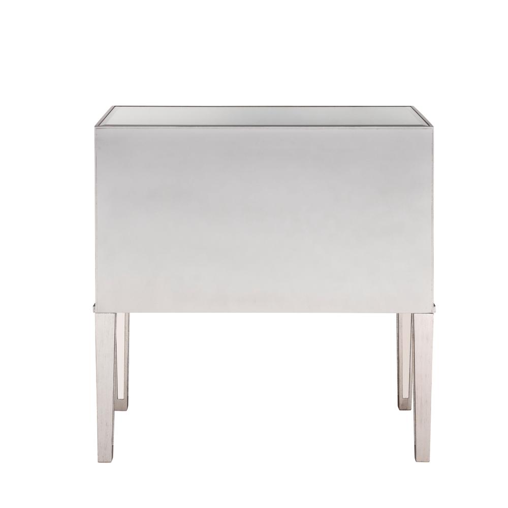 Nightstand 2 Drawers 34In. W X 16In. D X 34In. H In Antique Silver Paint. Picture 8