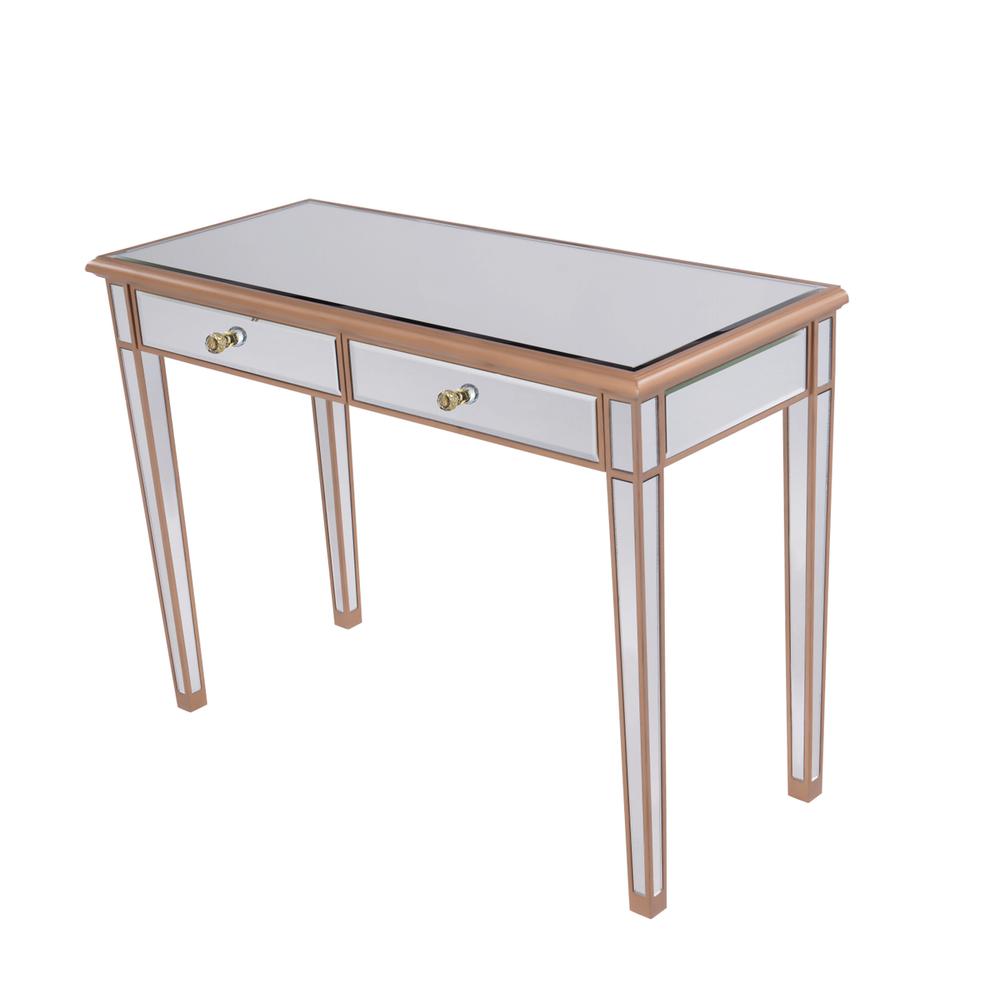 2 Drawers Dressing Table 42 In. X 18 In. X 31 In. In Gold Paint. Picture 4