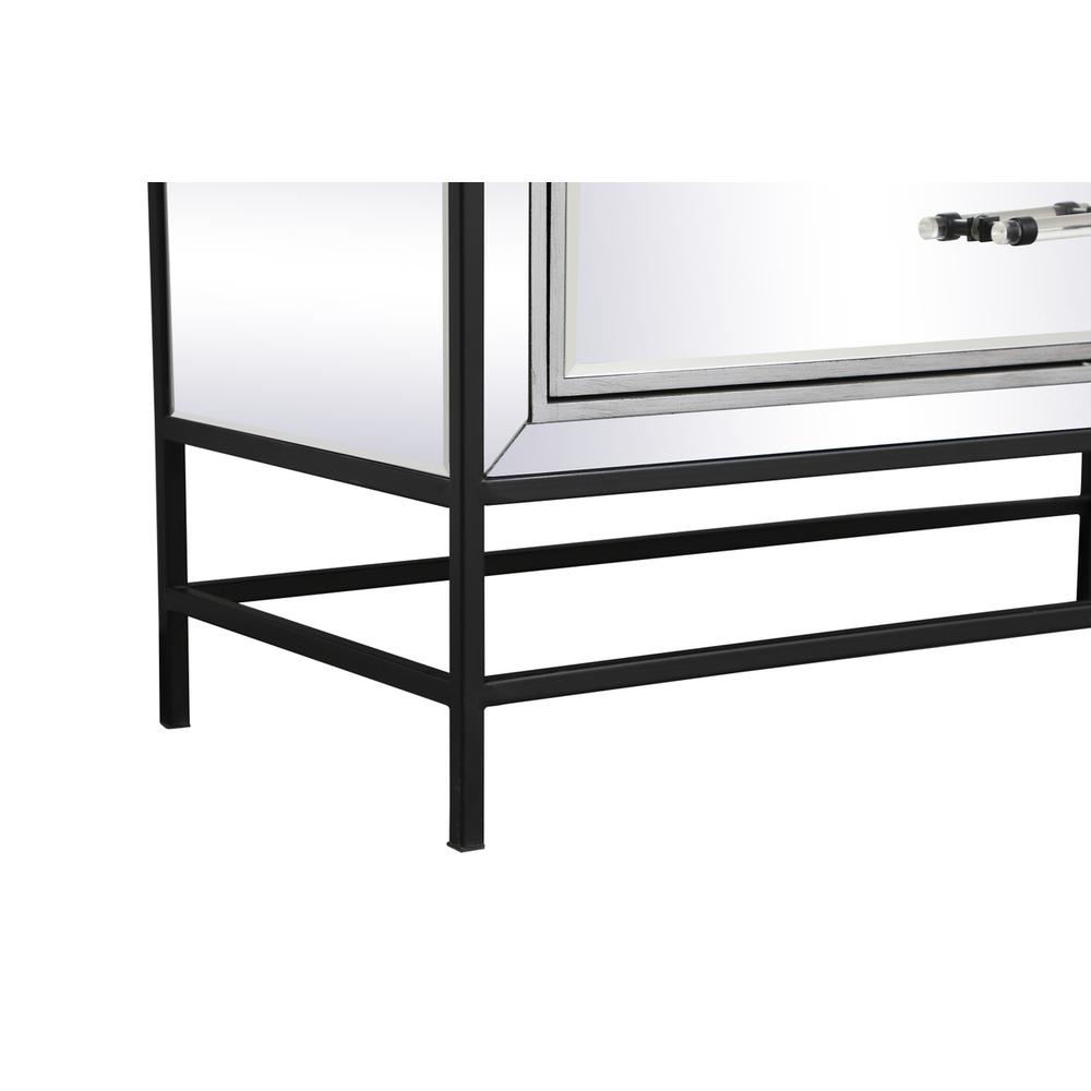 34 Inch Mirrored 5 Drawers Chest In Black. Picture 8