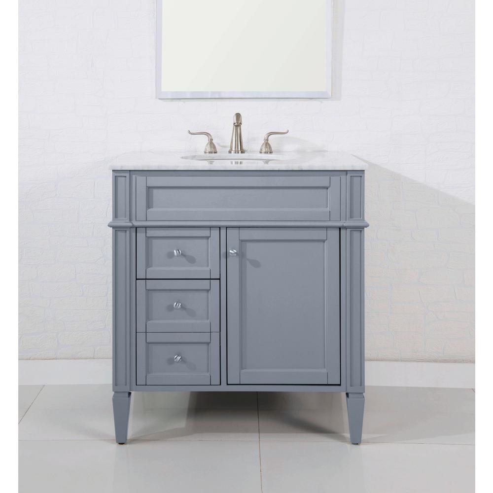 32 In. Single Bathroom Vanity Set In Grey. Picture 9