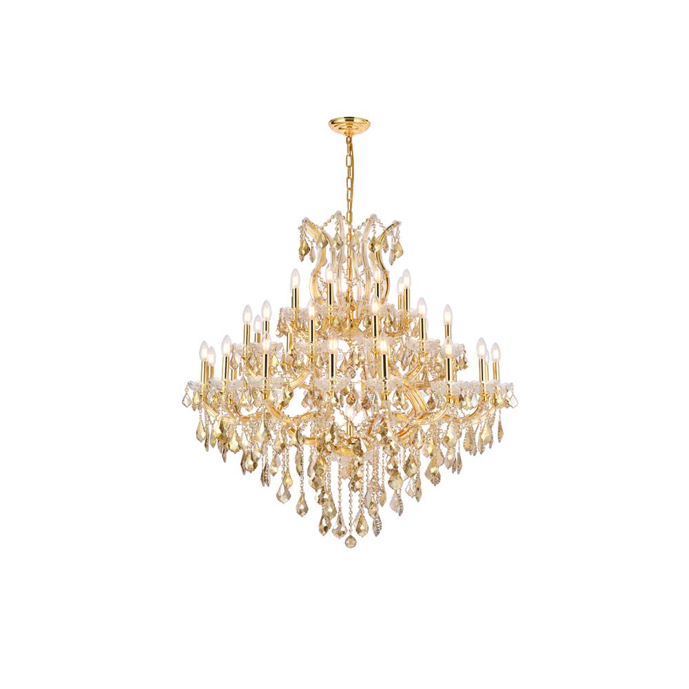 Maria Theresa 37 Light Gold Chandelier Golden Teak (Smoky) Royal Cut Crystal. Picture 1