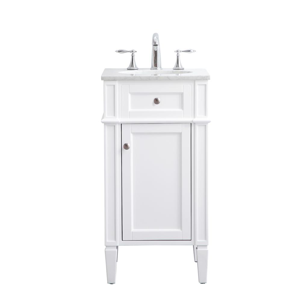 18 In. Single Bathroom Vanity Set In White. Picture 1