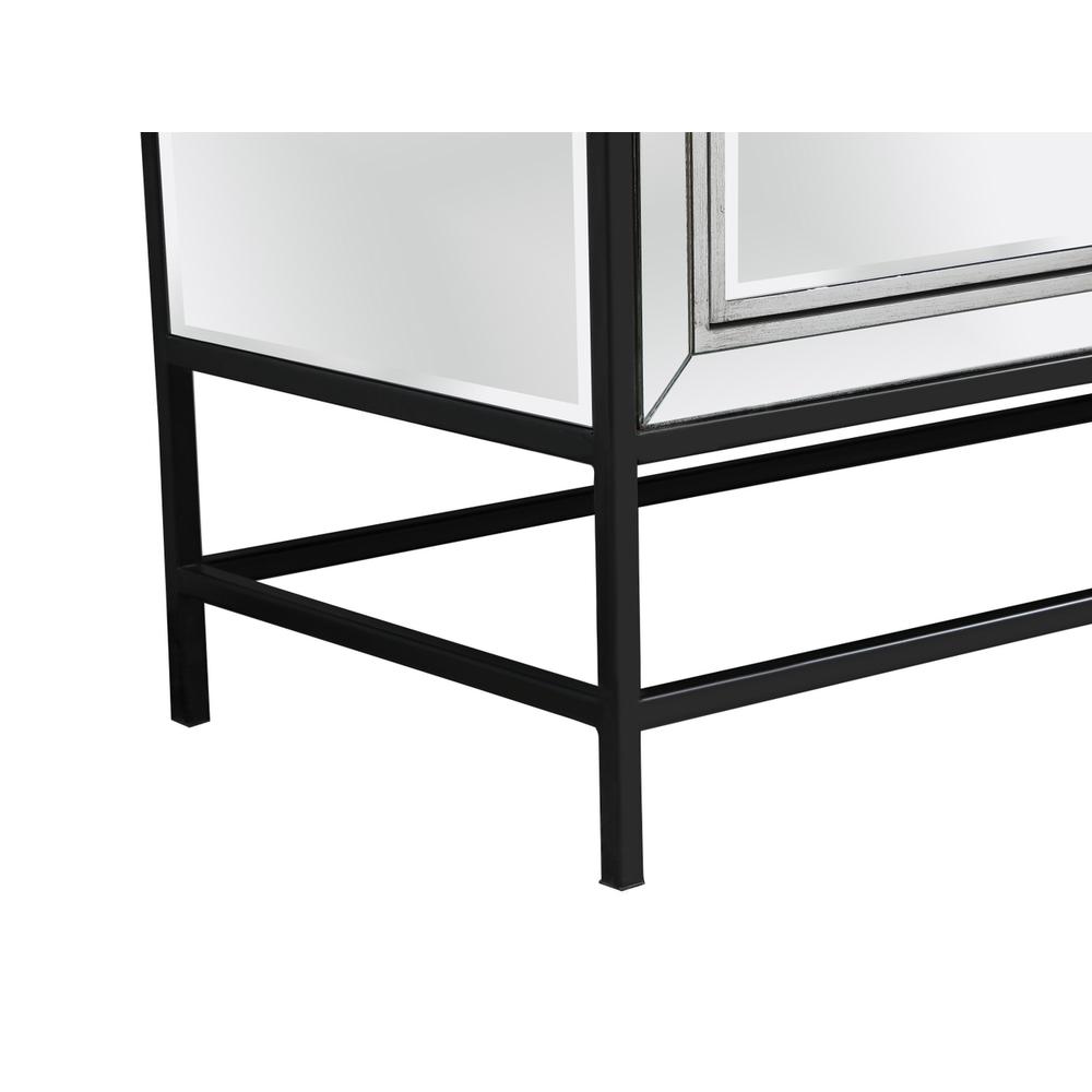 James 72 In. Mirrored Six Drawer Chest In Black. Picture 8