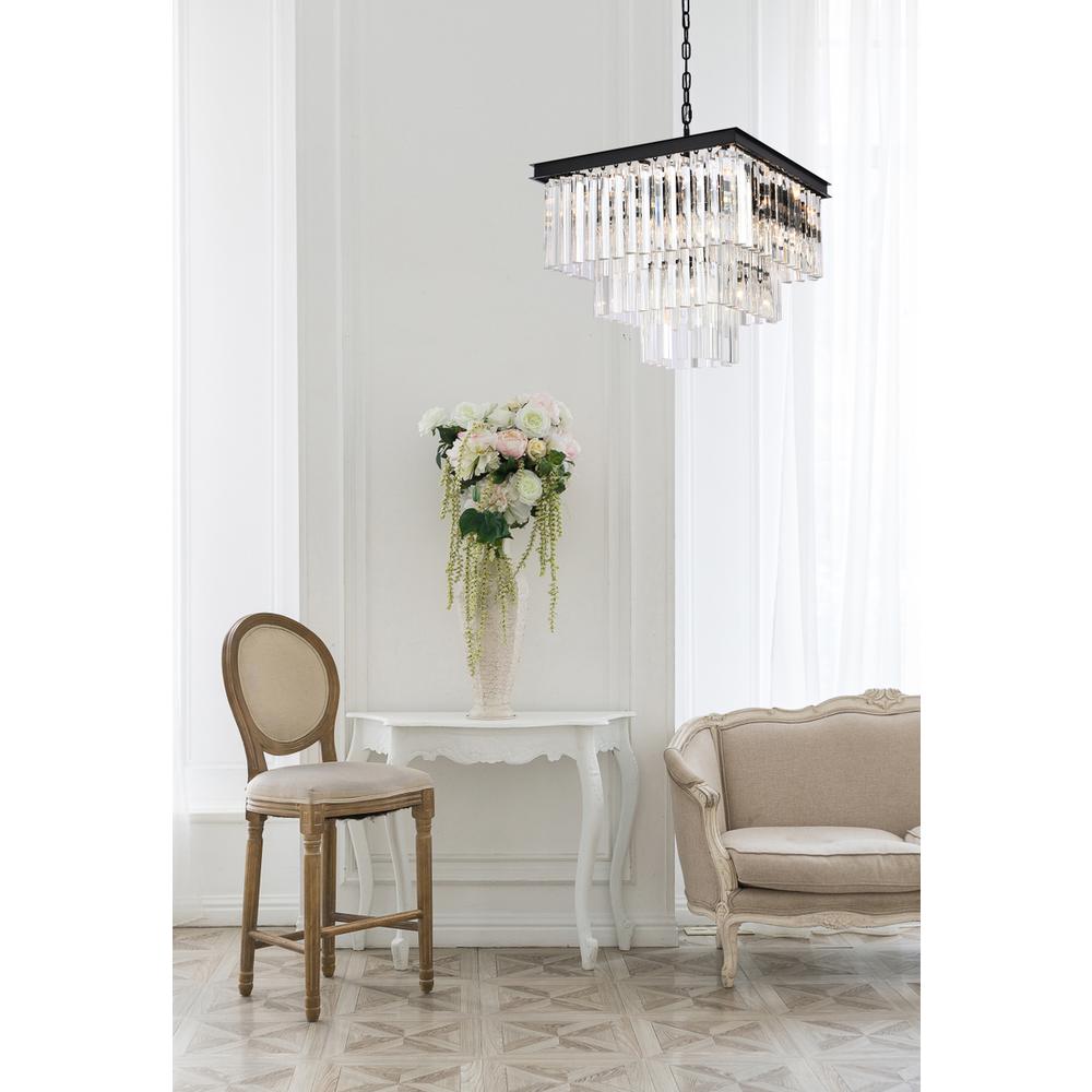 Sydney 21.5 Inch Square Crystal Chandelier In Matte Black. Picture 8