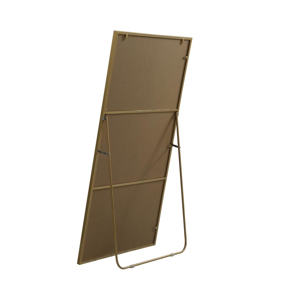 Metal Frame Rectangle Full Length Mirror 30X60 Inch In Brass. Picture 6