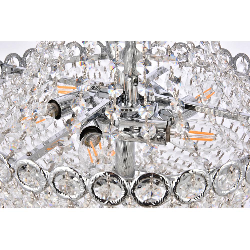Century 8 Light Chrome Pendant Clear Royal Cut Crystal. Picture 4