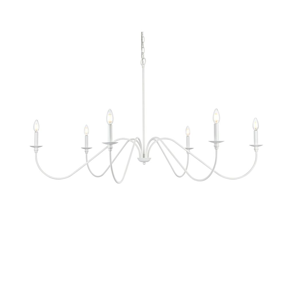 Rohan 54 Inch Chandelier In White. Picture 2