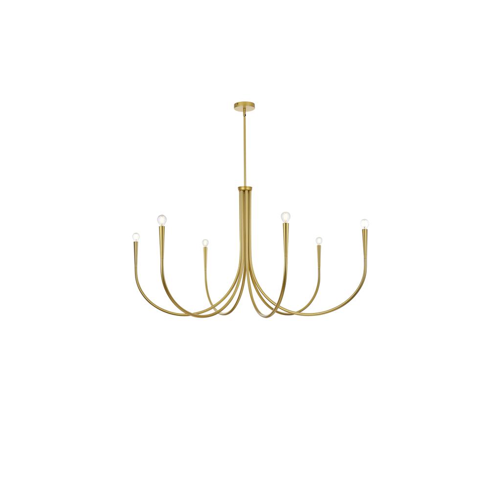 Layne 55 Inch Chandelier In Brass. Picture 1