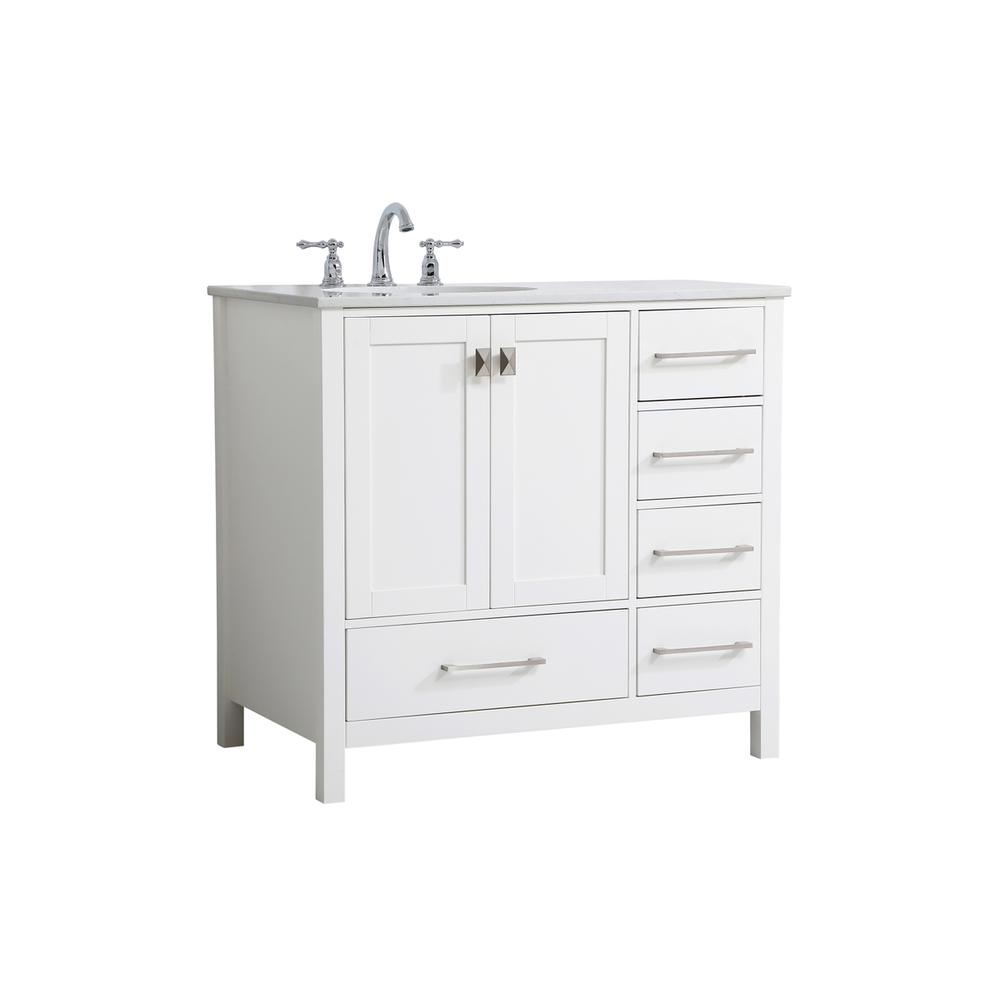 36 Inch Single Bathroom Vanity In White. Picture 6