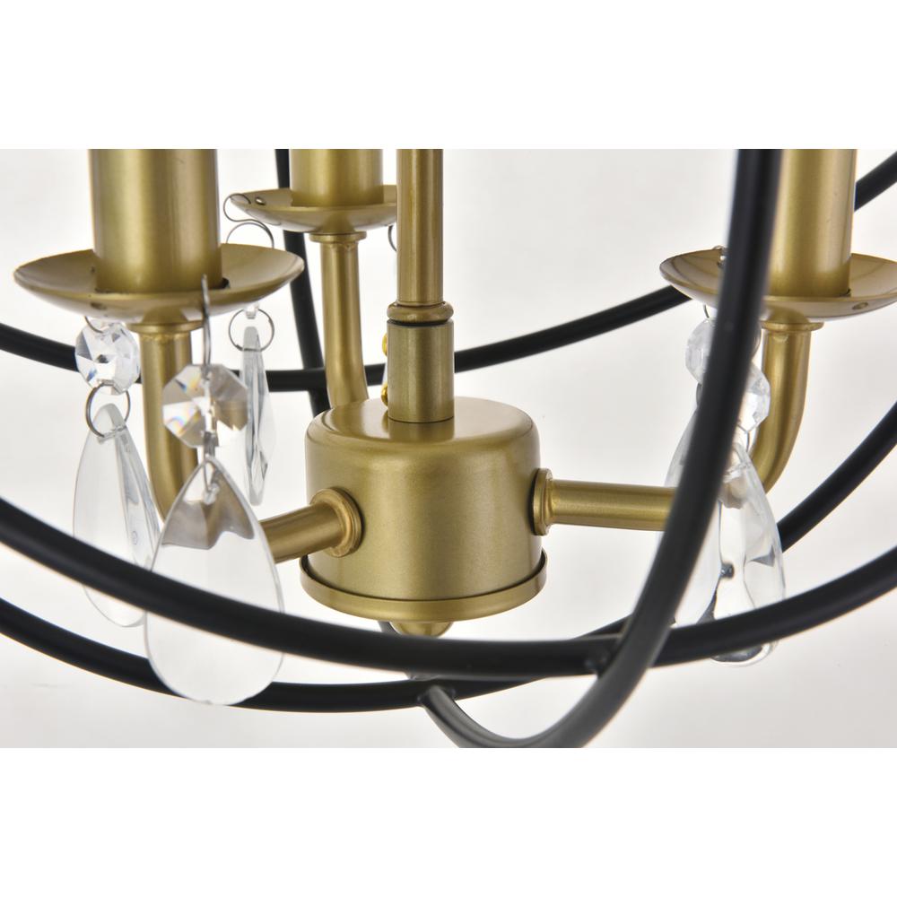 Wallace 3 Light Matte Black And Brass Pendant. Picture 9