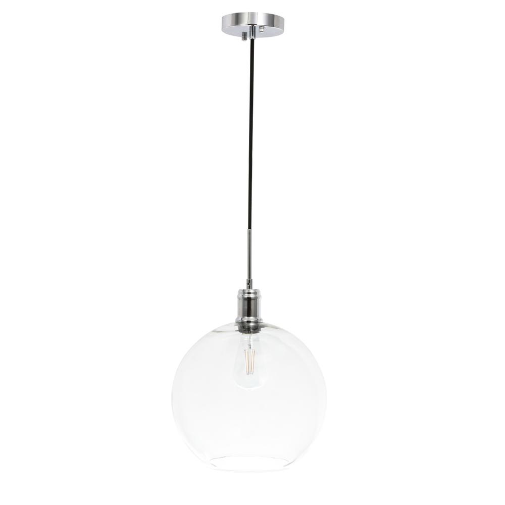Emett 1 Light Chrome And Clear Glass Pendant. Picture 2