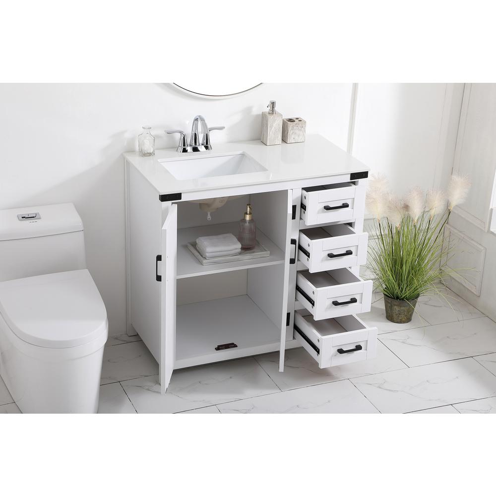 36 Inch Bathroom Vanity In White. Picture 3