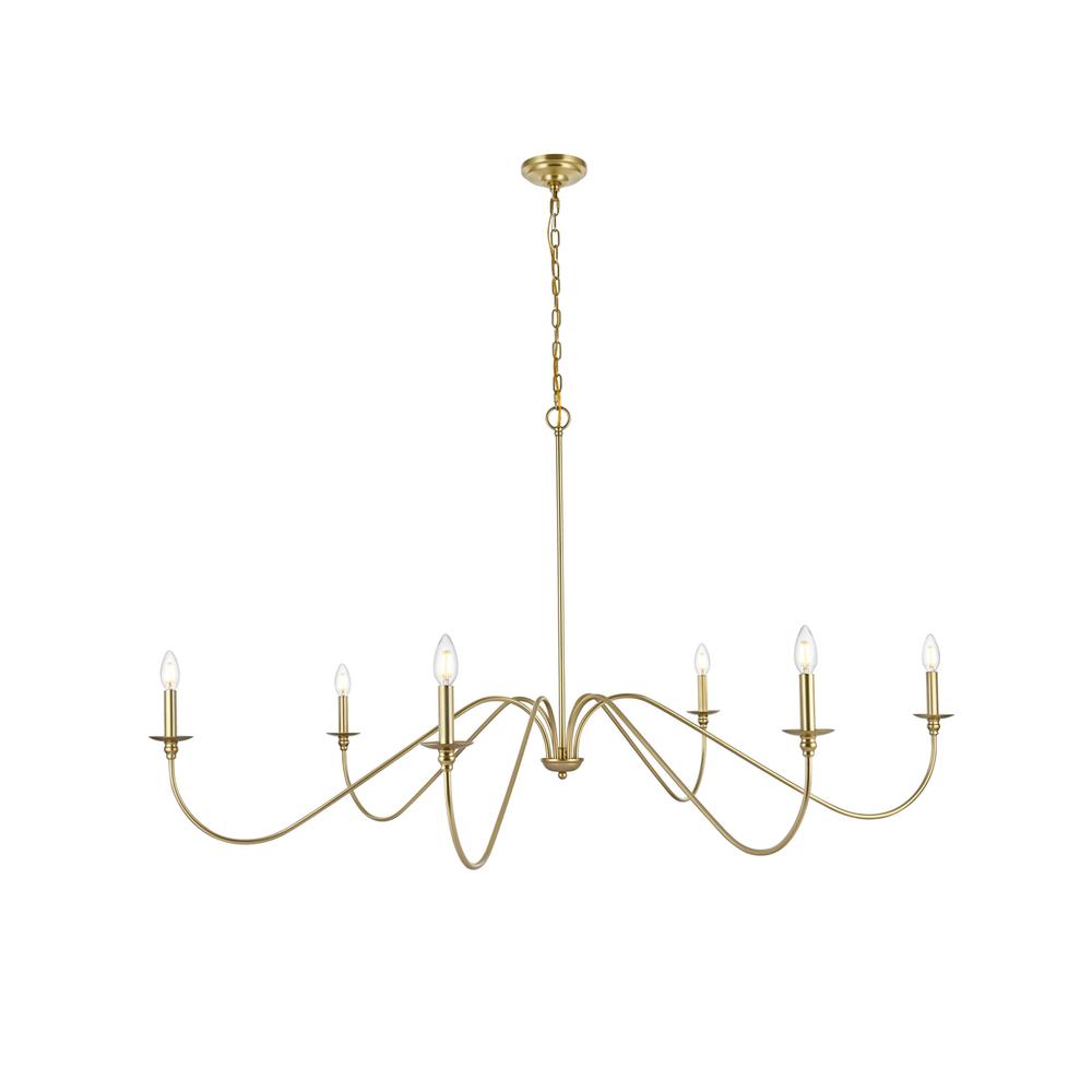 Rohan 60 Inch Chandelier In Brass. Picture 1