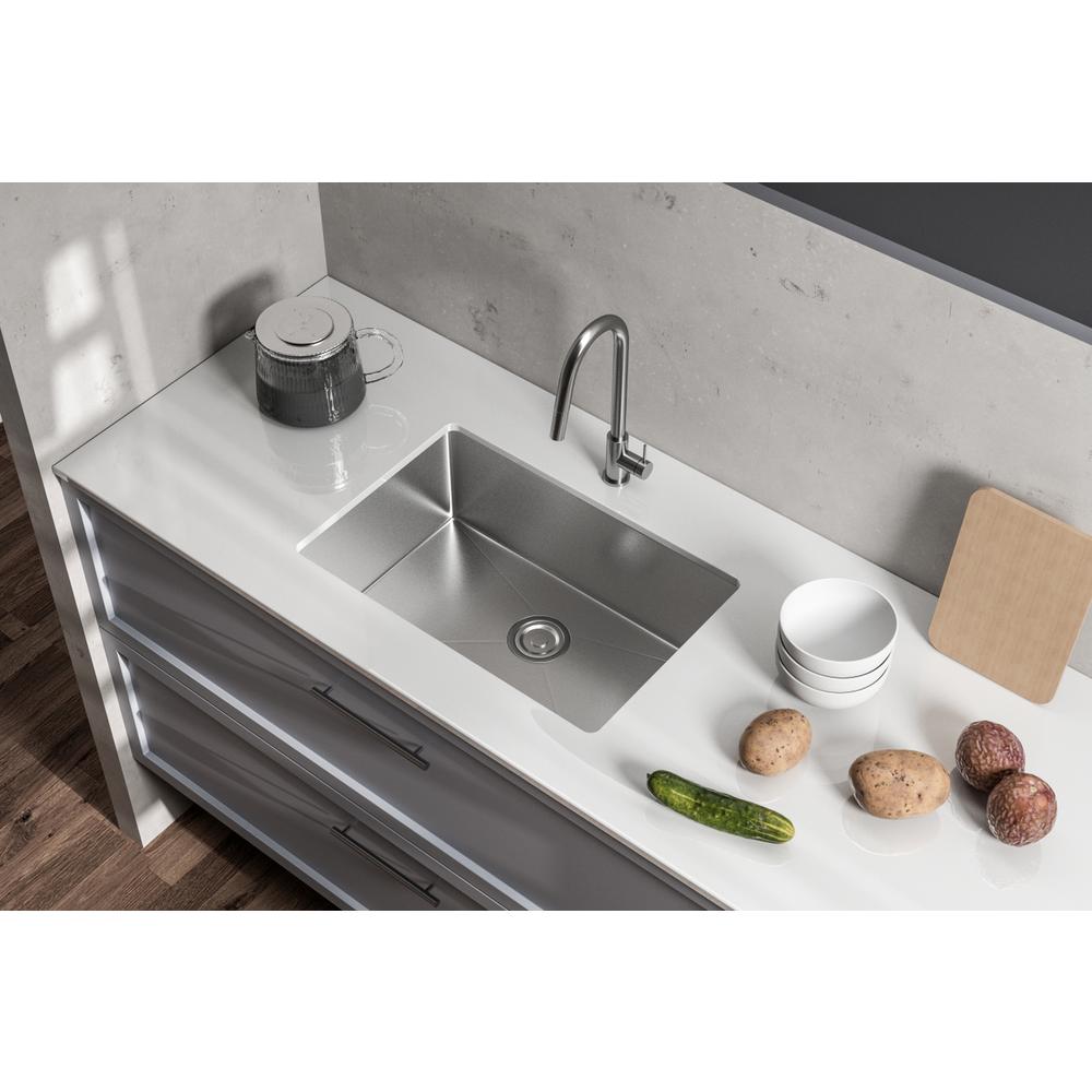 Stainless Steel Undermount Kitchen Sink L27''X W18'' X H10". Picture 4