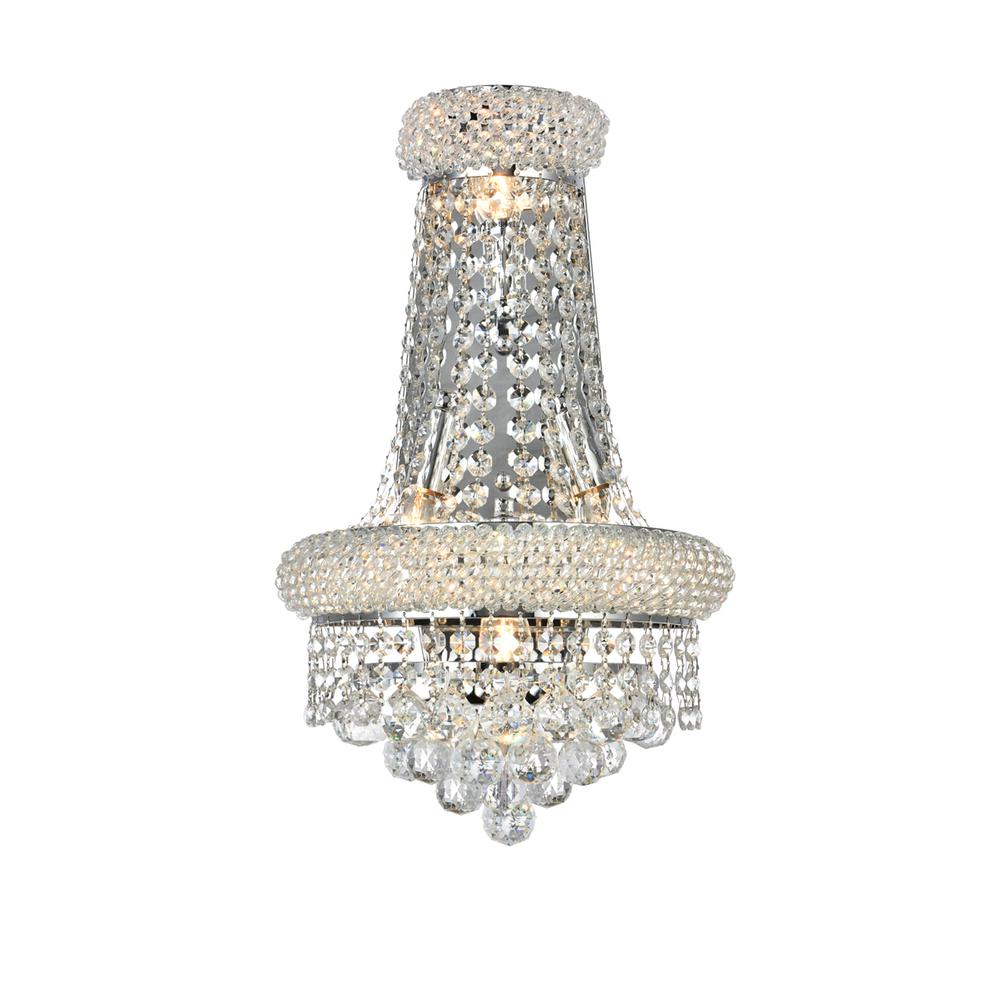 Primo 4 Light Chrome Wall Sconce Clear Royal Cut Crystal. Picture 1