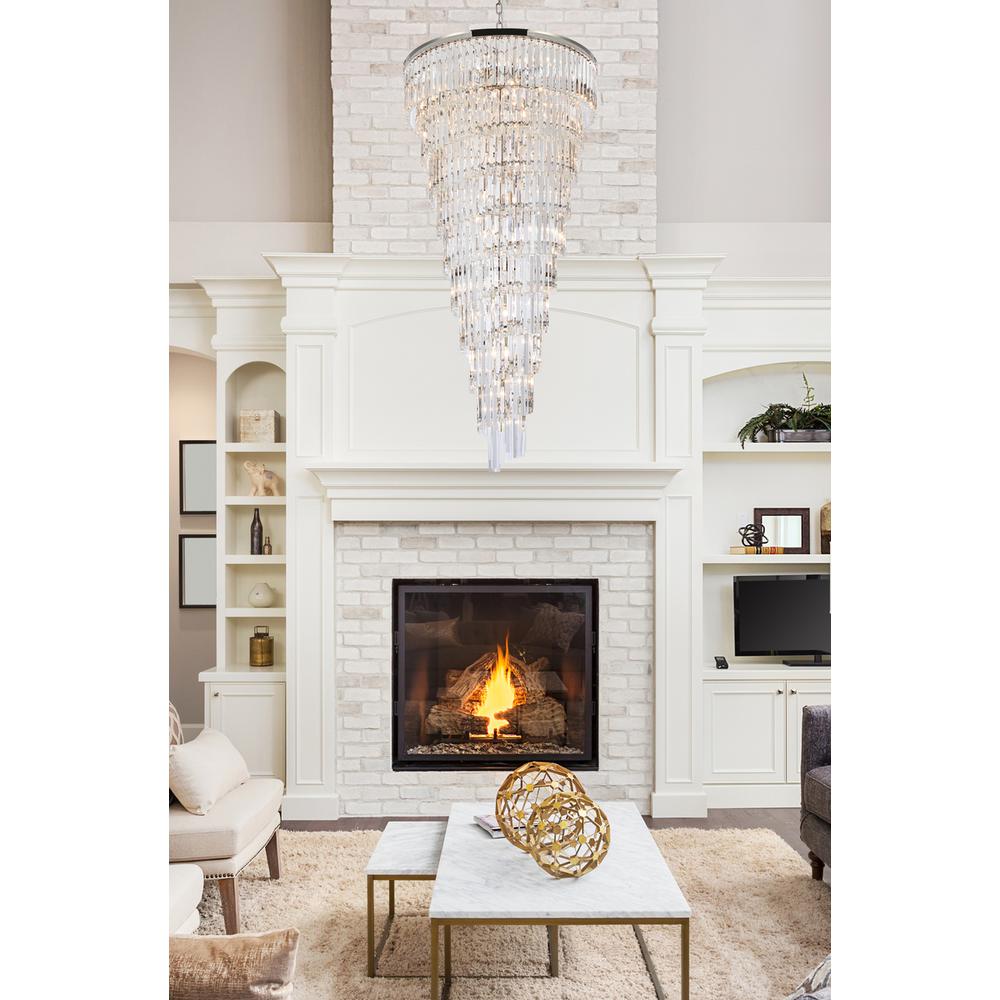 Sydney 36.5 Inch Spiral Crystal Chandelier In Polished Nickel. Picture 8