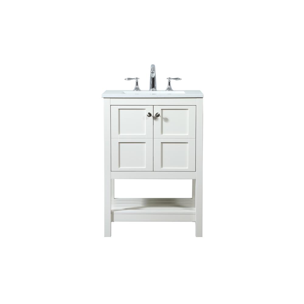24 Inch Single Bathroom Vanity In White. Picture 1