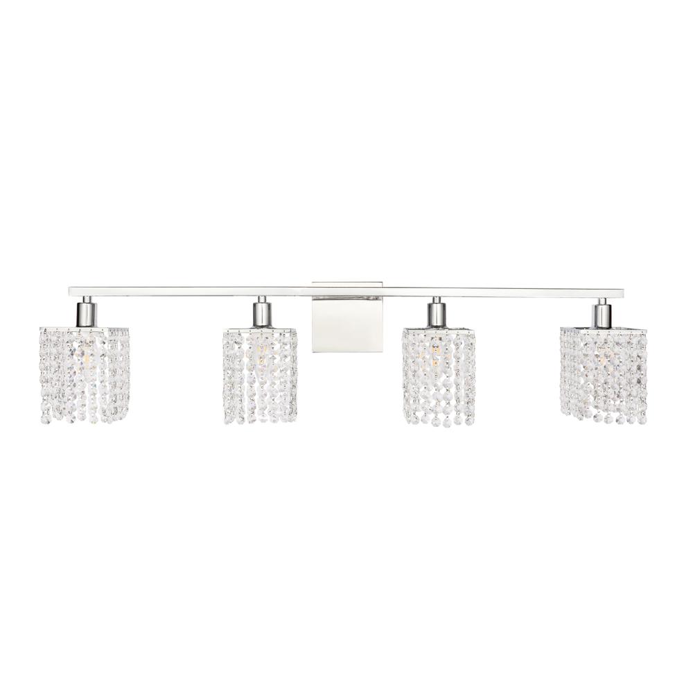 Phineas 4 Light Chrome And Clear Crystals Wall Sconce. Picture 2