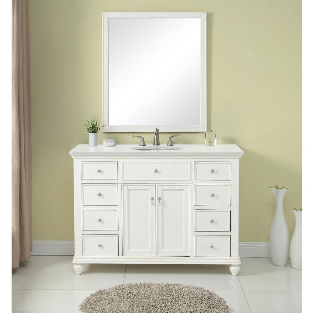 48 Inch Single Bathroom Vanity In Antique White. Picture 10