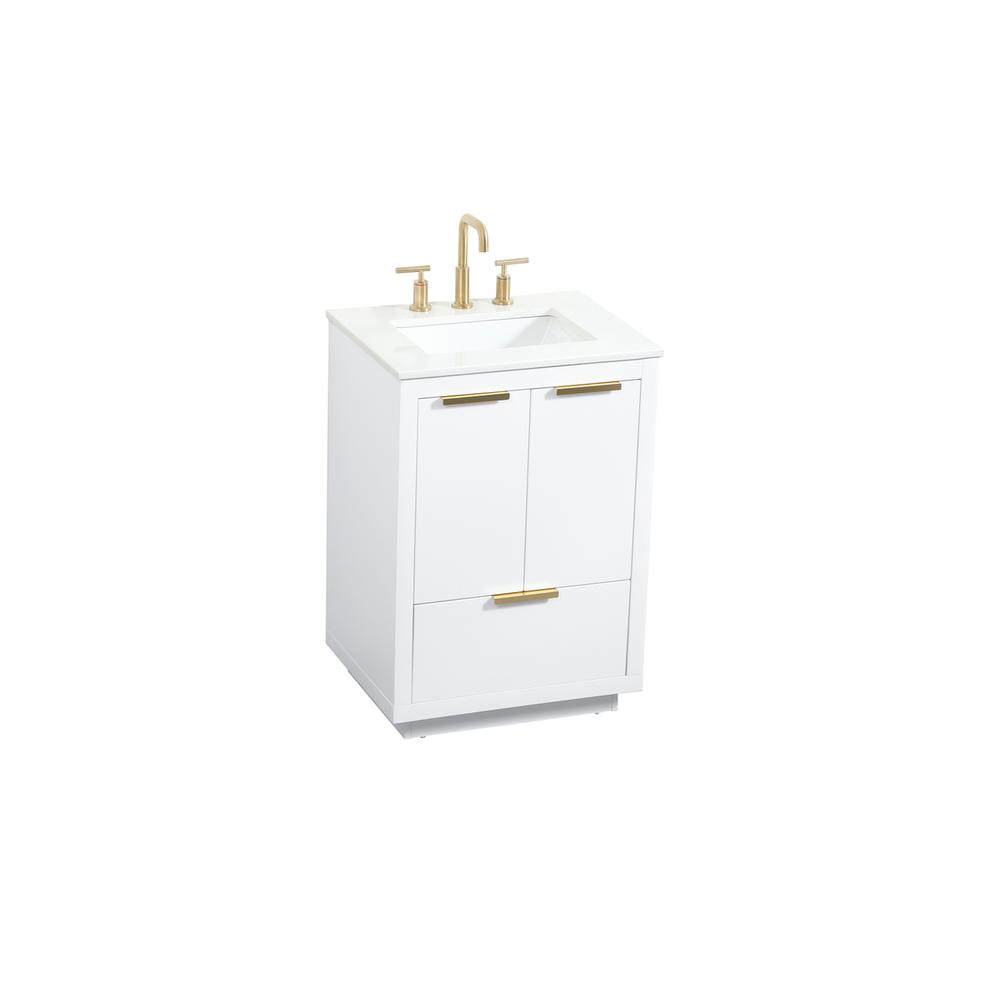 24 Inch Single Bathroom Vanity In White. Picture 8