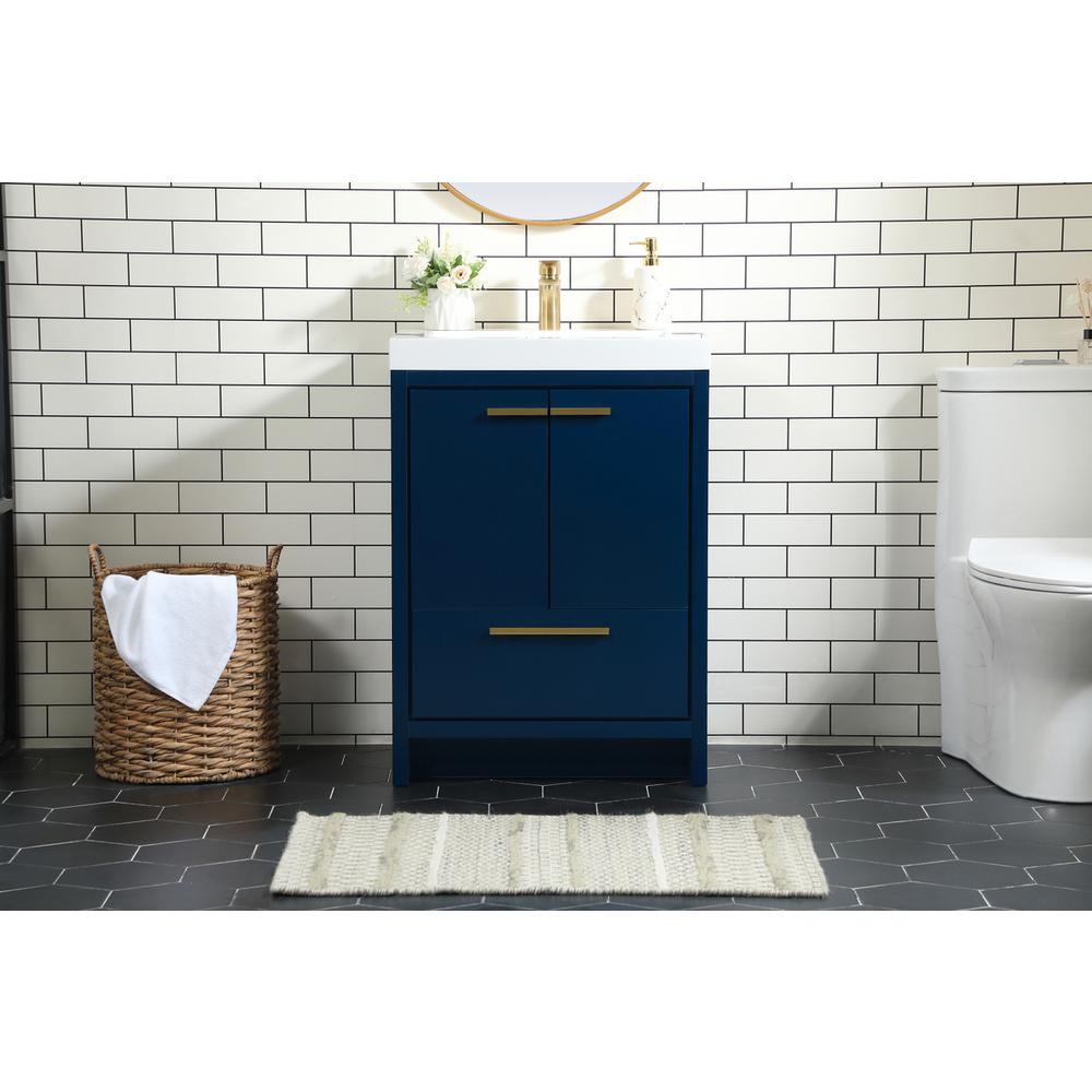 24 Inch Single Bathroom Vanity In Blue. Picture 14