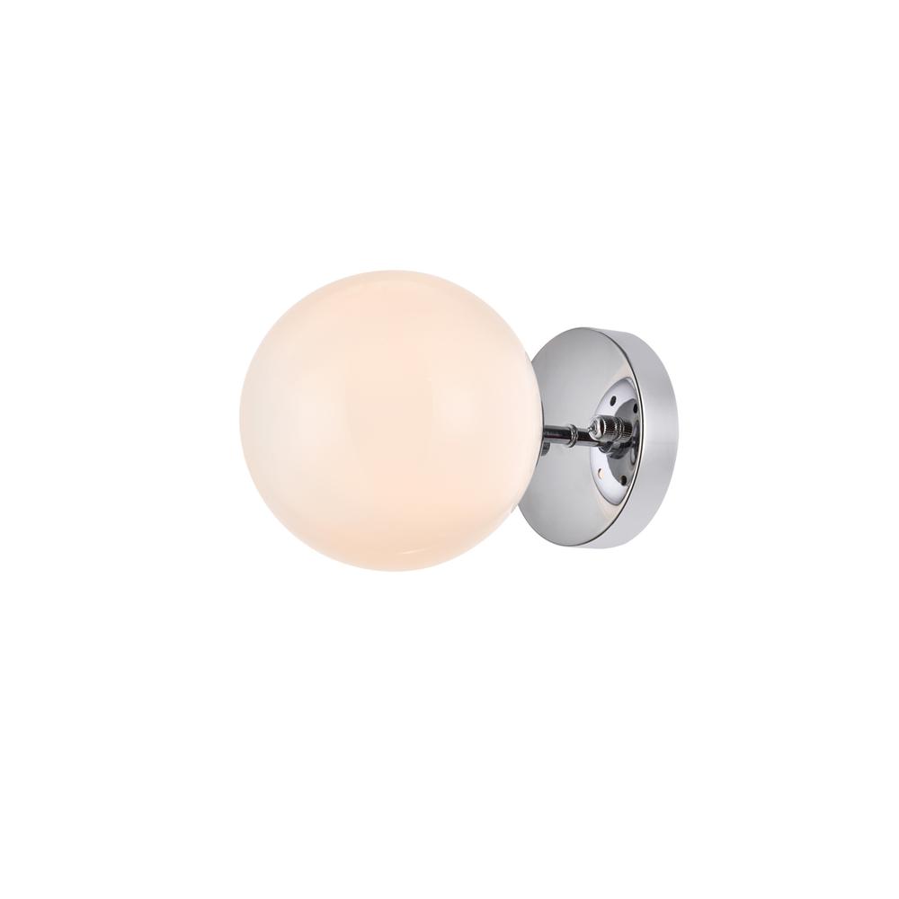 Mimi Six Inch Dual Flush Mount And Bath Sconce In Chrome With Frosted Glass. Picture 1