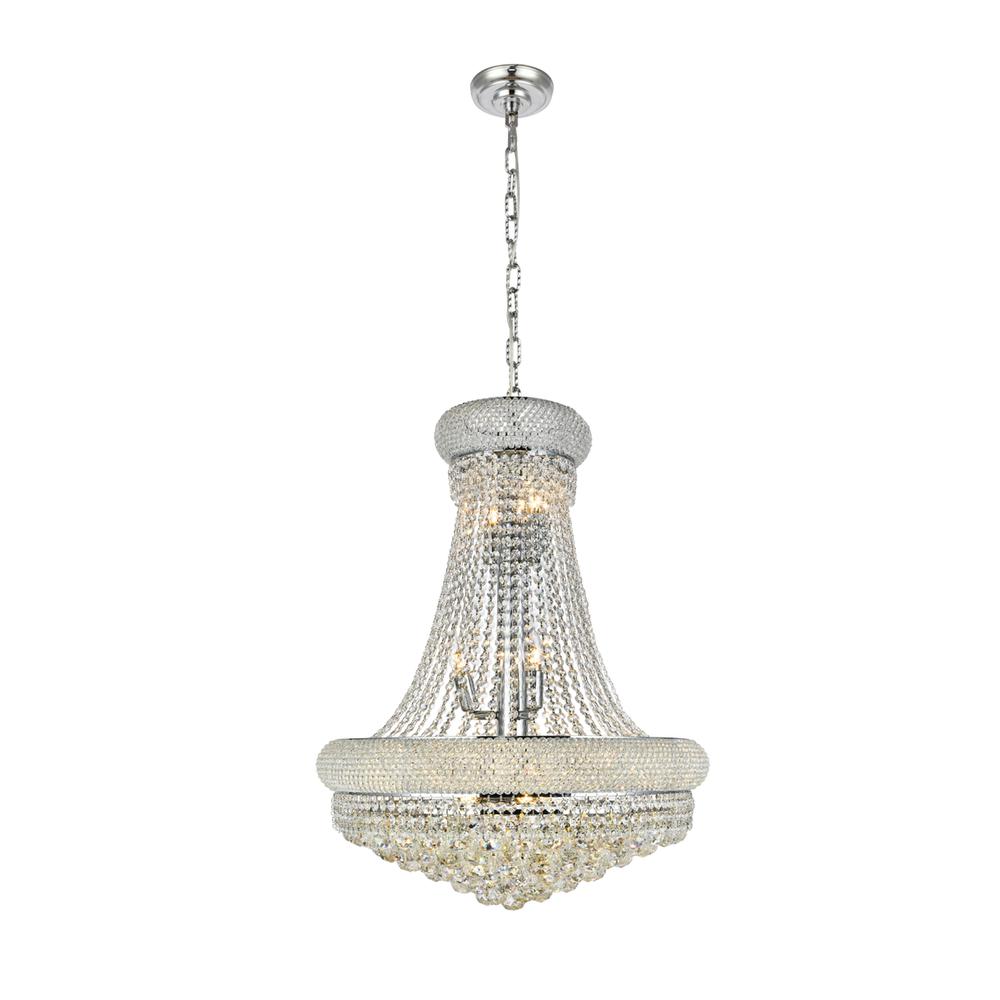 Primo 14 Light Chrome Chandelier Clear Royal Cut Crystal. Picture 1