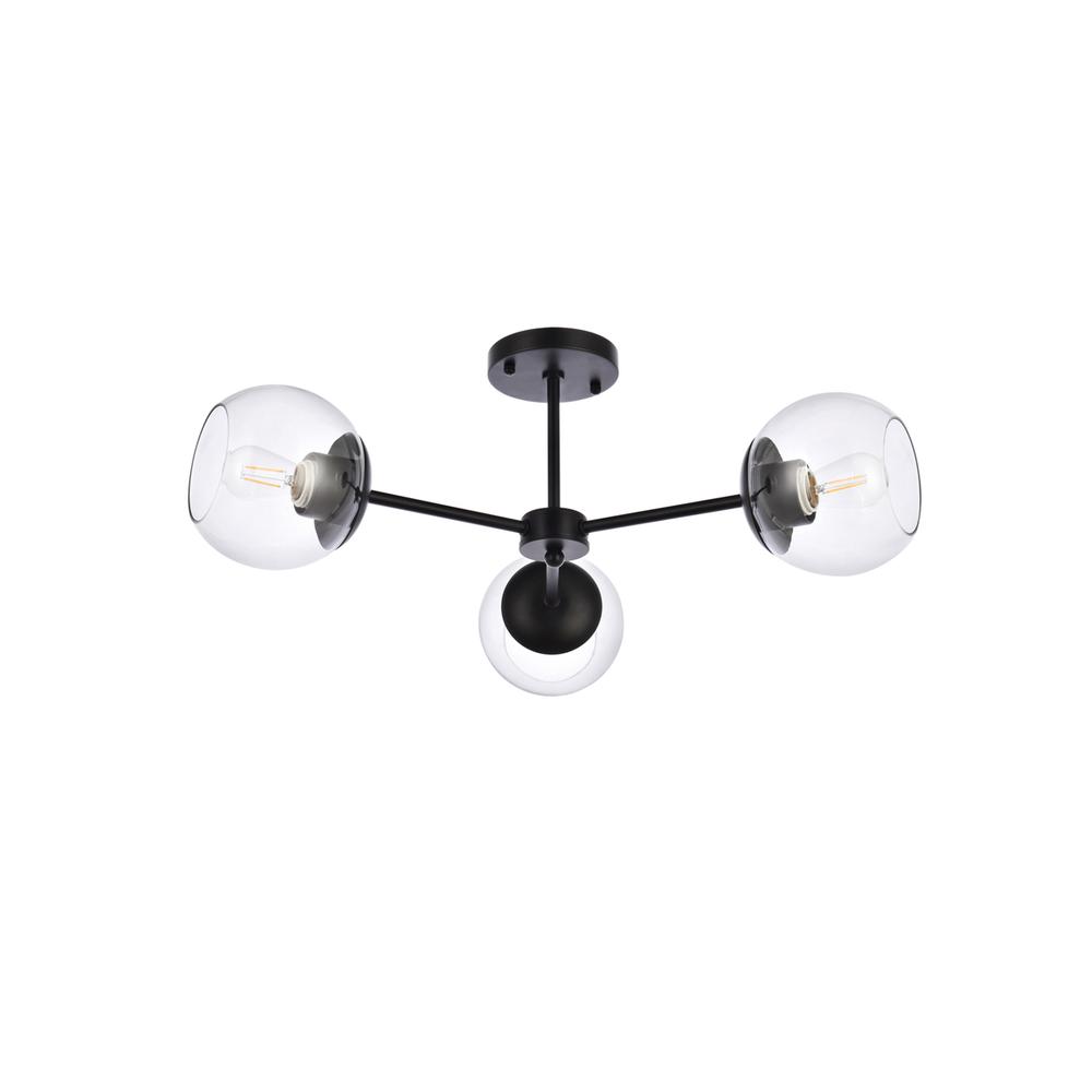 Briggs 26 Inch Flush Mount In Black With Clear Shade. Picture 6