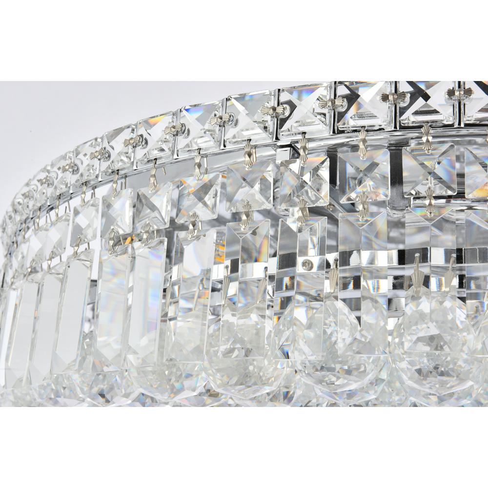 Maxime 9 Light Chrome Flush Mount Clear Royal Cut Crystal. Picture 5