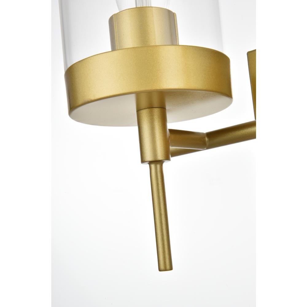 Benny 2 Light Brass And Clear Bath Sconce. Picture 5