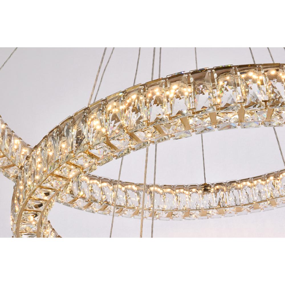 Monroe 41 Inch Led Triple Ring Chandelier In Gold. Picture 4