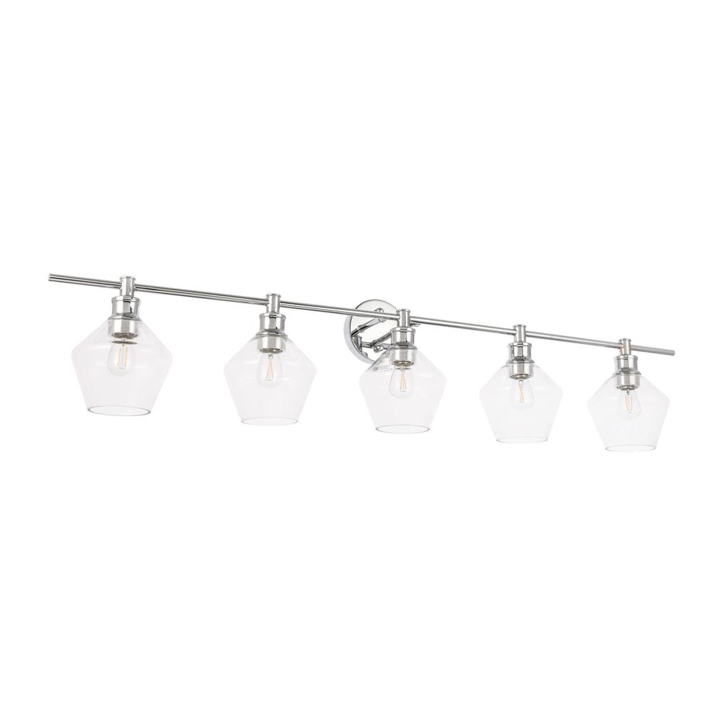 Gene 5 Light Chrome And Clear  Glass Wall Sconce. Picture 12