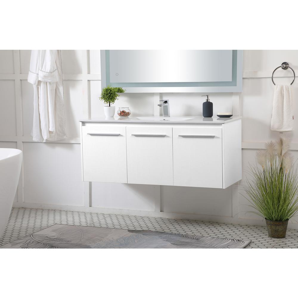 48 Inch  Single Bathroom Floating Vanity In White. Picture 2