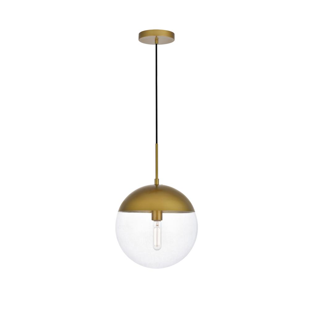 Eclipse 1 Light Brass Pendant With Clear Glass. Picture 1