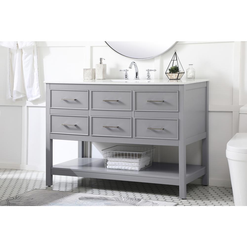 48 Inch Single Bathroom Vanity In Gray. Picture 2