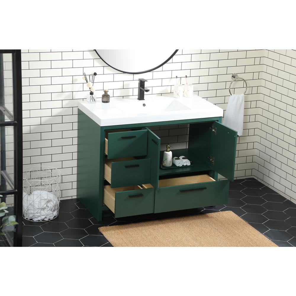 42 Inch Single Bathroom Vanity In Green. Picture 3