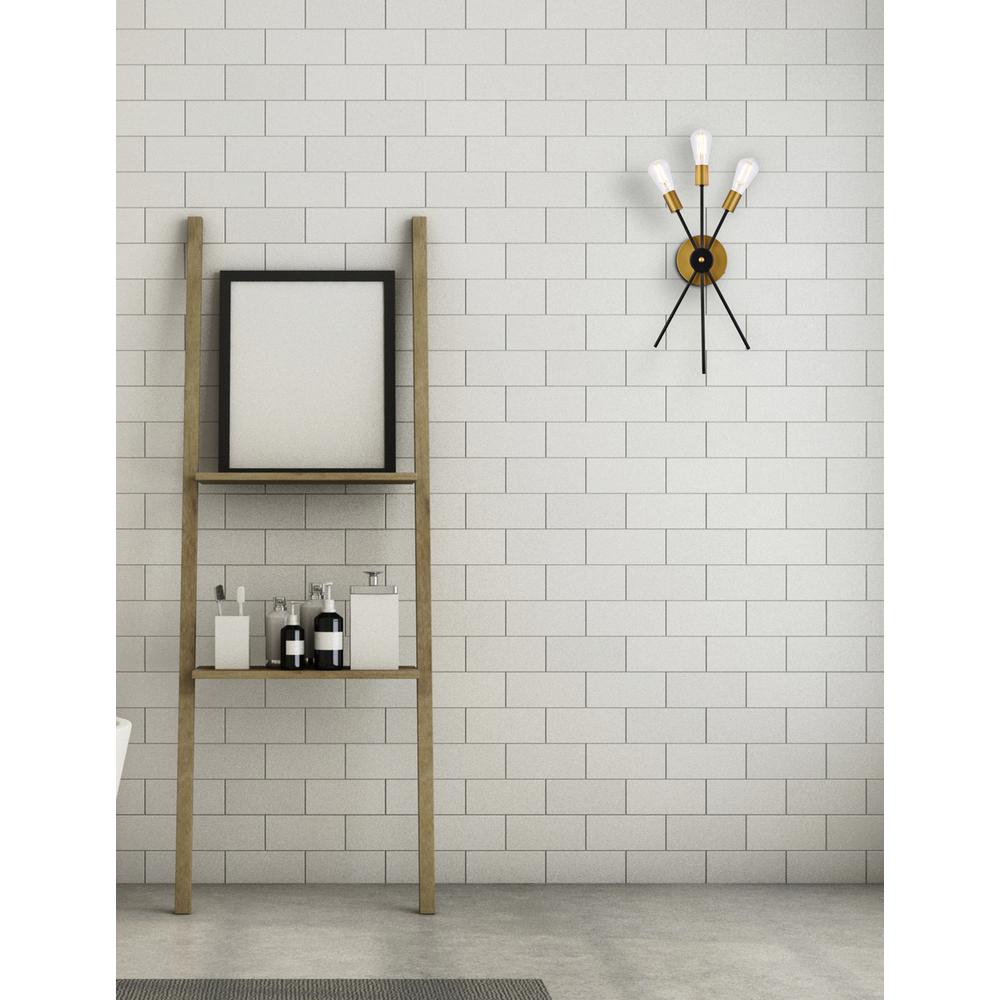 Lucca 11 Inch Bath Sconce In Black And Brass. Picture 7